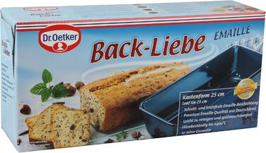 Форма для випікання Dr. Oetker BACK-LIEBE: роз'ємна емальована 28 см (синя) та прямокутна 25 см, міцна форма для хліба й пирогів