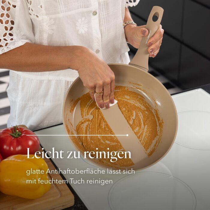 Набір сковорідок Florina Bratpfannen з нержавіючої сталі (20, 24, 28 см) | 3 шт. | 3-шарова конструкція | Алюмінієвий сердечник | Для духовки | Ергономічна ручка | З дзеркальним блиском | Для всіх типів плит