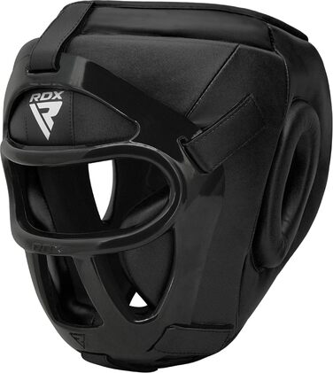 MMA Headgear - Leather Boxing Headguard for Muay Thai, Kickboxing, Taekwondo Sparring - Men's & Women's Head Protector - Black