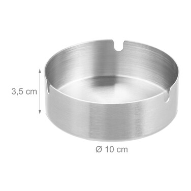 Relaxdays Stainless Steel Ashtray, 2-Piece Set