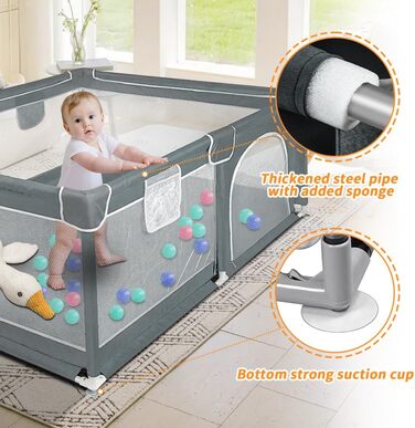 Льотний вольєр для цуценят з дверцятами, вольєр для цуценят або маленьких собак, міцний загін з товстого полотна та сітки з нейлону, висока зносостійкість, можна прати в пральній машині, для використання в приміщенні та на вулиці, 180 x 120 x 66 см – світло-сірий (120 x 160 x 66 см - темно-сірий)