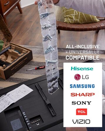 Кріплення ECHOGEAR для великих телевізорів: кутова та плоска установка до 190.5 см