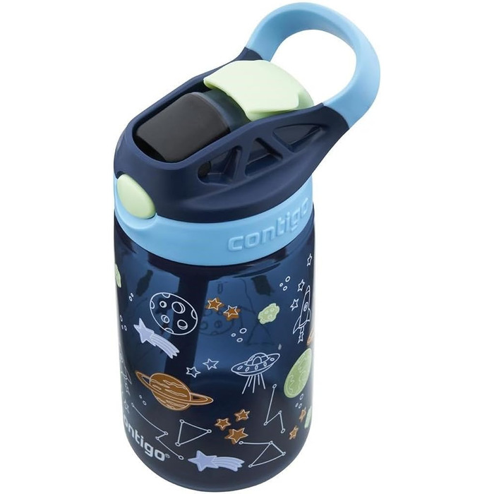 Contigo Kinder Easy Clean Autospout Sippy Cup with Straw, BPA-Free Durable Water Bottle, 100% Leak-Proof, Easy to Clean, Ideal for Daycare, Preschool, School, and Sports, 420 ml (Blueberry Cosmos, Plastic)