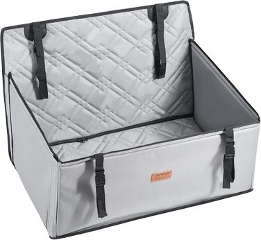 Автокрісло для собак VEVOR, сіре, до 22 кг (M) - водонепроникне, з підставкою, з поводом