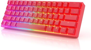 Механічна клавіатура HK Gaming GK61: 61 програмованих клавіш, RGB підсвічування, сумісна з Windows/Mac, QWERTY, Hotswap, перемикачі Gateron Optical Yellow/Red