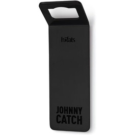 Настінний магнітний відкривач для пляшок höfats Johnny Catch Magnet чорний, з нержавіючої сталі з PVD-покриттям, без свердління, збирає до 20 кришок, для пива і напоїв