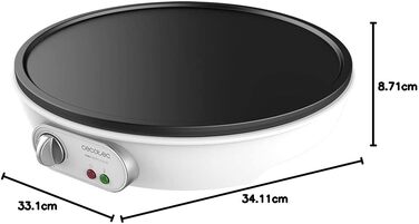 Млинниця Cecotec Crepe Fun CrepeStone Twin 1200 Вт, антипригарна екологічна кам'яна поверхня, двостороння пластина для приготування млинців або 4 панкейків