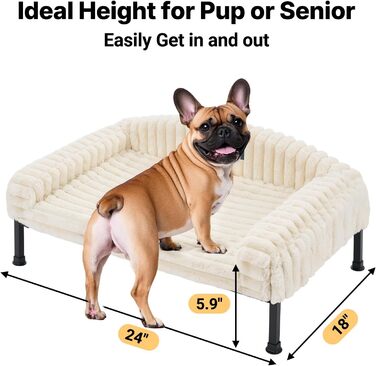 Ліжко для собак Veehoo - м'яке, з ортопедичним матрацом, 60x45x10 см, білий колір
