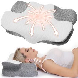 Ортопедична подушка для шиї та плечей з ефектом пам'яті (Memory Foam) — Ергономічна анатомічна подушка для сну, що знімає напругу