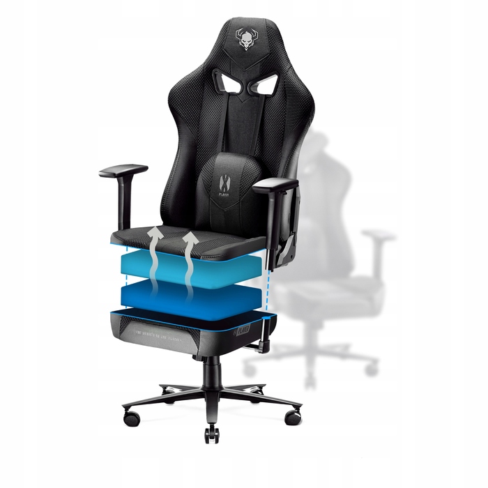 Ігрове крісло Diablo Chairs X-Player 2.0, тканина, чорне