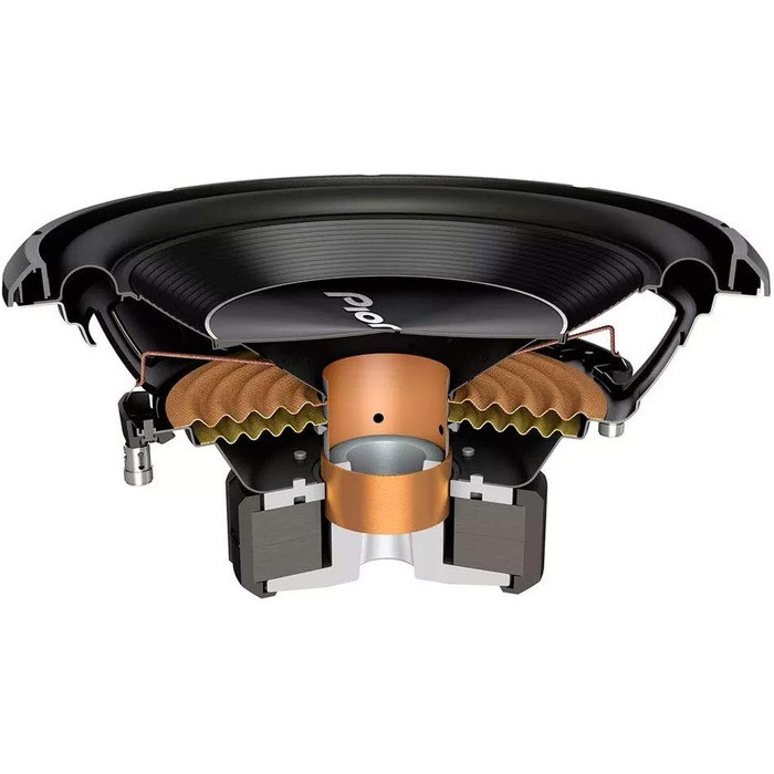 Сабвуфер Pioneer TS-A300D4 30 см, 1500 Вт, подвійна котушка, IMPP мембрана, для корпусного встановлення, 2x4 Ом, чорний