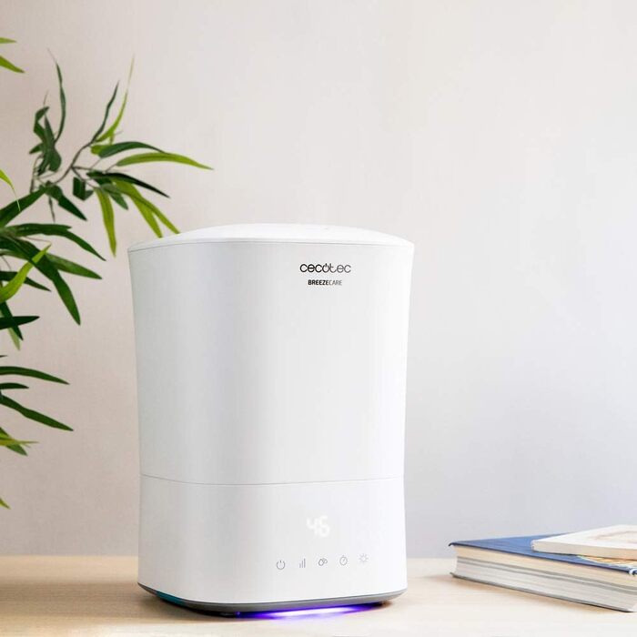 Зволожувач повітря Cecotec BreezeCare 4000 Connected: 6 л бак, 400 мл/год, Wi-Fi, сенсорне управління, плазма, 40 м², таймер 12 год, 30W (холодний) / 110W (гарячий)