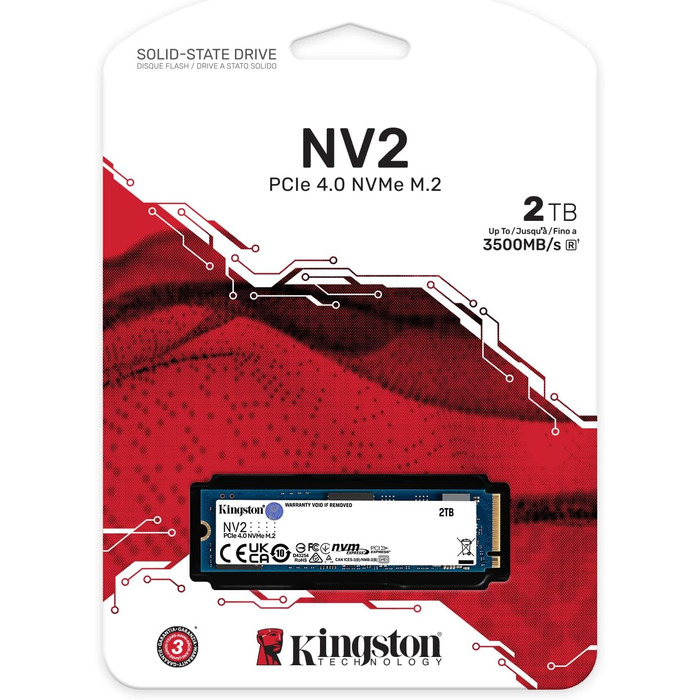 SSD Kingston NV2 2TB M.2 PCIe 4.0 NVMe - SNV2S/1000G