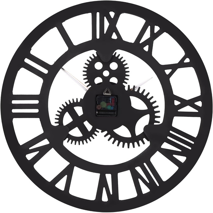 ACCSHINE Large Wall Clock No Ticking Noise Silent Roman Numeral Quartz Battery Operated Wall Clock Easy to Read for Living Room Kitchen Bedroom Office School (Gold, 58cm)