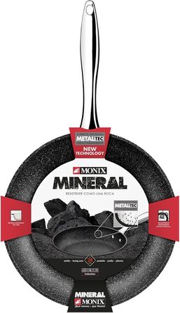 Сковорода Monix Mineral 24 см з кованого алюмінію з антипригарним покриттям під камінь, без ПФОА, для індукції