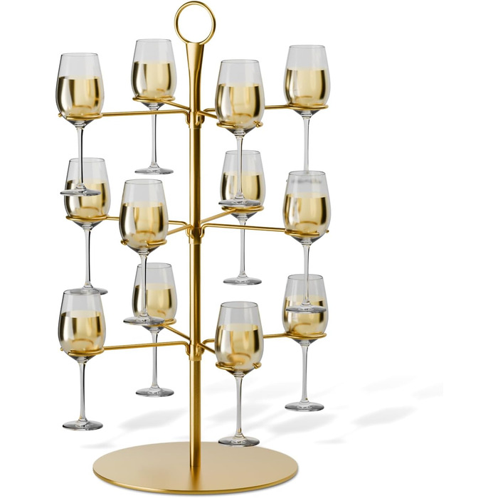 Набір для шампанського CLOPAE, 3 яруси, 12 келихів, металевий барний стійка для келихів, для вечірок, весіль, барів