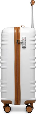 Чемодан подорожі British Traveller з ABS+PC корпусом, 54 x 36.5 x 21.5 см, білий