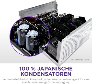 Блок живлення NZXT C850 Gold ATX 3.1, 850W, 80 Plus Gold, повністю модульний, білий