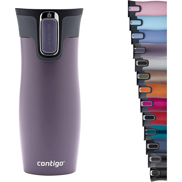 Термокружка Contigo West Loop Autoseal з нержавіючої сталі, 470 мл, Dark Plum (вишневий)