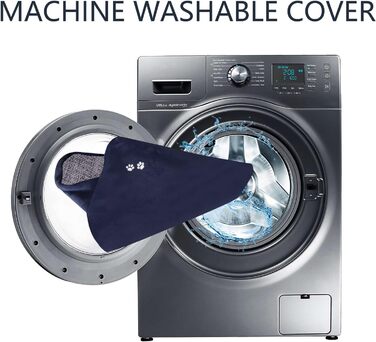 Кросер Лежанка для собак середнього розміру, 76x51 см, двостороння, блакитна. Підходить для собак та котів до 20 кг. Лежанка для собак, лежанка для котів, лежанка для тварин.