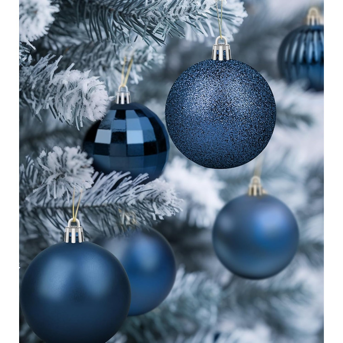 Набір ялинкових прикрас 36 шт. темно-синій, 6 см - ялинкові кулі для декорування