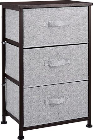 Amazon Basics - Closet Storage Organizer with 3 Fabric Drawers, (Bronze)