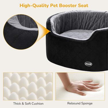 Dog Car Seat Backrest, Middle Seat, Less than 70 cm, Dog Bed for Car Back Seat with Thick Padding for Pet Travel, Waterproof and Washable, Dog Car Seat Backrest with 2 Safety Leashes (M, Black + Gray)