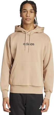 Чоловічий худі Adidas Essentials Linear Fleece з капюшоном, колір Warm Sandstone/Black, розмір S