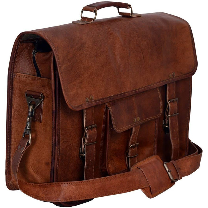 Сумка-портфель Komal's Passion Leather KPL 45.7 см (18 дюймів) шкіряна для ноутбука та документів, чоловіча сумка-месенджер