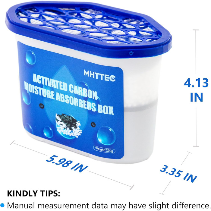 Moisture Absorber Boxes, 4 Pack, 284 ml, Dehumidifier for Closet, Bathroom, Basement, Home, Bedroom, Moisture Packs for Car, Disposable Desiccant