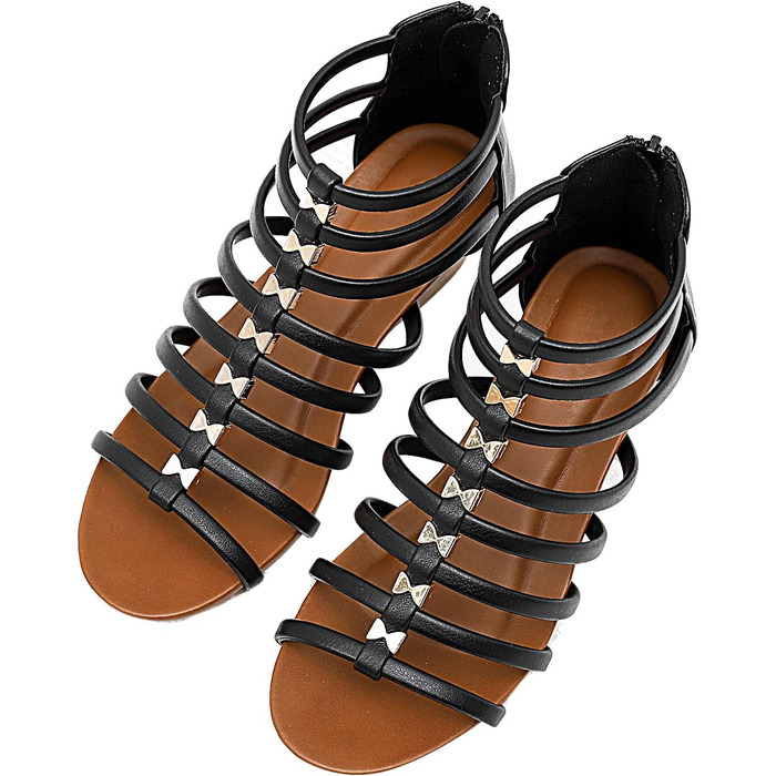 Сандалі жіночі STMAHER Gladiator-Sandalen сріблясті на танкетці, літні пляжні босоніжки 36 EU