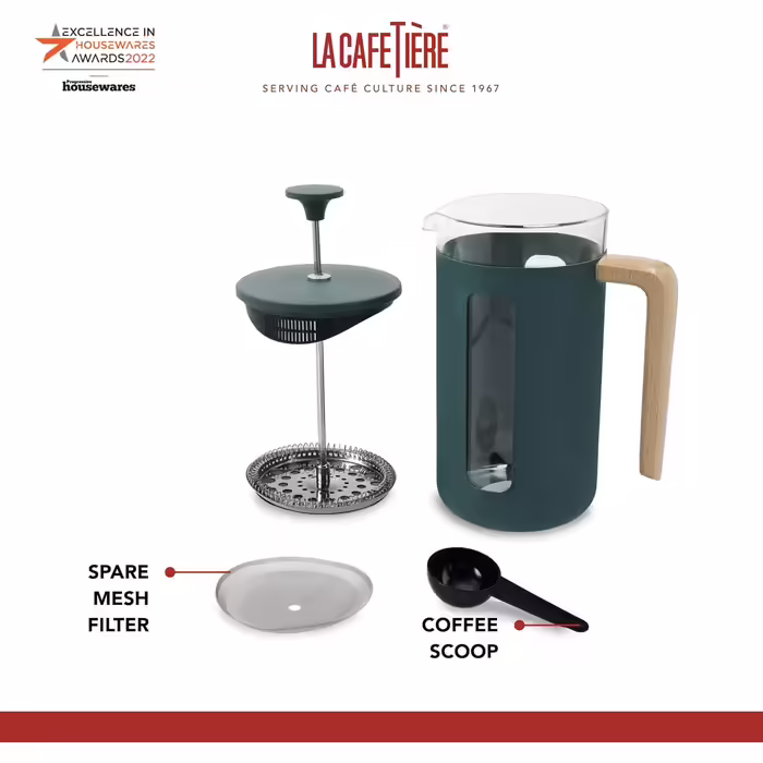 Френч-прес La Cafetière Pisa, 8 чашок, нержавіюча сталь, зелений, у подарунковій коробці