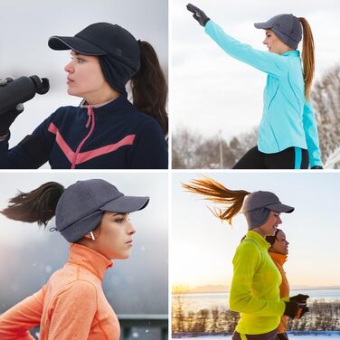 Флісова шапка-пончик GADIEMKENSD для жінок з відбиваючими елементами, регульованим козирком та нагрівачами для вух, 55-58, хакі