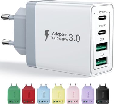 Багатопортовий зарядний пристрій Aioneus USB-C 40W з 4 портами (USB-C та USB-A) для iPhone, Samsung та інших телефонів, білий