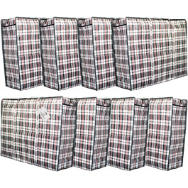 Pro-Lux Extra Large Laundry Storage Bags, Shopping Bags, Strong, Durable, XXL Moving Bags with Zipper and Handles, Reusable, 8 Pack