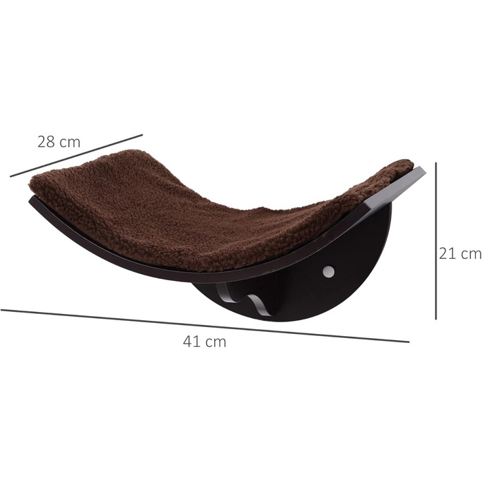 PawHut Cat Bed Cat Wall Bed Cat Shelf Wall Mount Plush Cushion MDF
