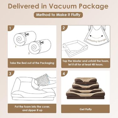 Orthopedic Dog Bed for Large Dogs, Memory Foam, Washable and Waterproof Dog Basket with 4 Sides, Dog Sofa/Dog Couch, Non-Slip, 106.5x76x18.5 cm (91 x 68 x 17.5 cm (L x W x H), Brown)