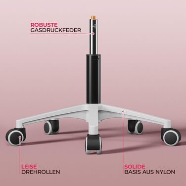 Ергономічне крісло Yaheetech для офісу та дому, з регулюванням висоти та функцією гойдання, обшите м'яким сидінням, для робочого кабінету/офісу, світло-рожеве