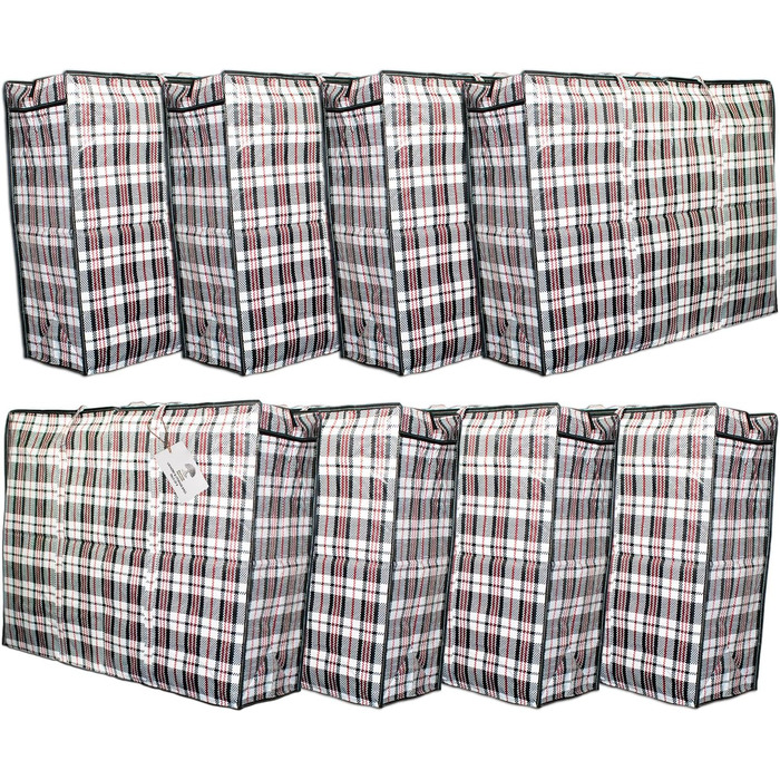 Pro-Lux Extra Large Laundry Storage Bags, Shopping Bags, Strong, Durable, XXL Moving Bags with Zipper and Handles, Reusable, 8 Pack