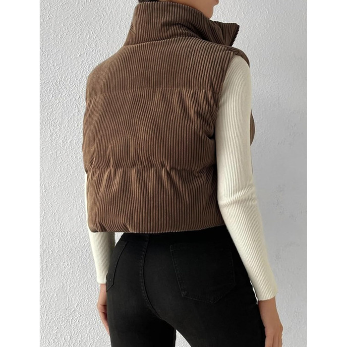 Жіноча куртка Gihuo з начосом та блискавкою, коротка модель (L, Кофе)