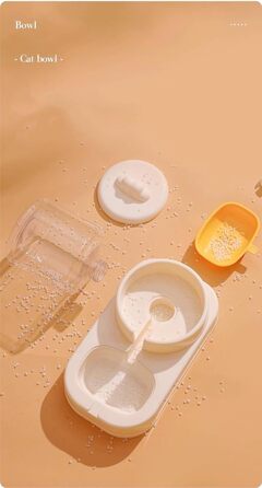 Автоматичний диспенсер корму та води для тварин, 2.2L + 1.8L (жовтий)