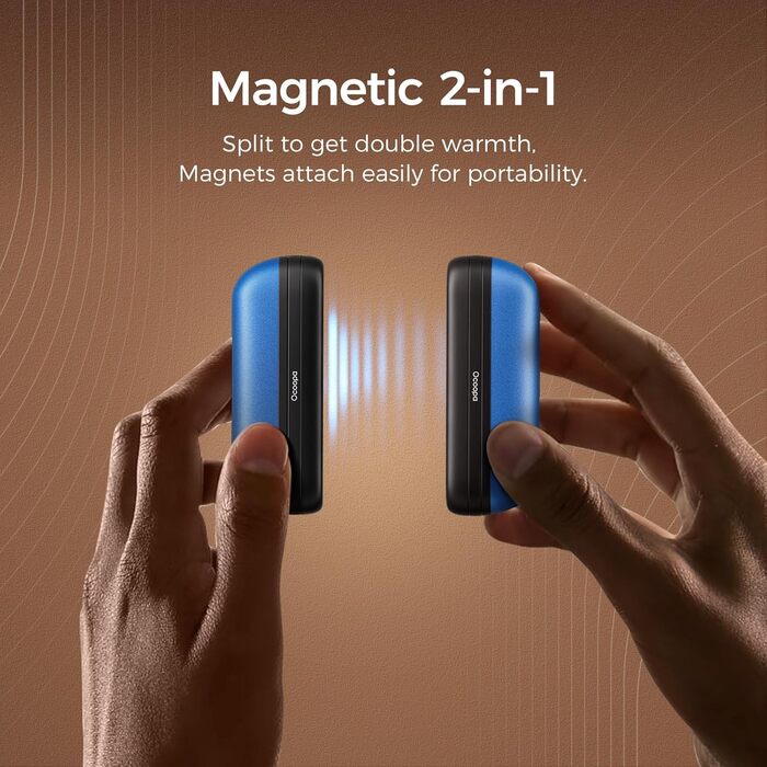 OCOOPA Грілки для рук 5200mAh, 2 шт. - Магнітні, Електричні, Перезаряджувані. Ідеально для кемпінгу та подарунків