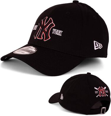 Кепка New Era New York Yankees 39thirty Flexfit чорна, універсальний розмір