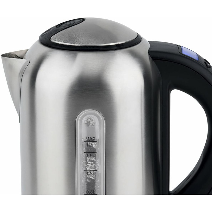 Електричний чайник H.Koenig Inox 1.7L з програмуванням температури, 2200W (сріблястий)