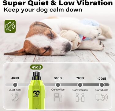 Електричний точило для собачих кігтів Casfuy 6-ступінчате – тихе, перезаряджуване, для собак великих, середніх та малих порід (зелене)