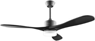 Стельовий вентилятор Cecotec EnergySilence Aero 5200 Black Design з LED підсвіткою та пультом ДУ, 40 Вт, 52 дюйми, дерев'яне оздоблення Stone Pro