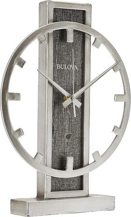 Bulova B1864 Silver Streak Desk Clock, Silver, Silver-Colored