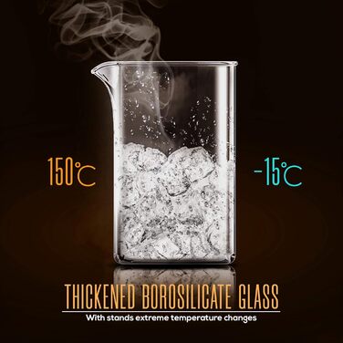 Френч-прес KICHLY 1000 мл (600 мл) - чорний, з нержавіючої сталі, для приготування кави