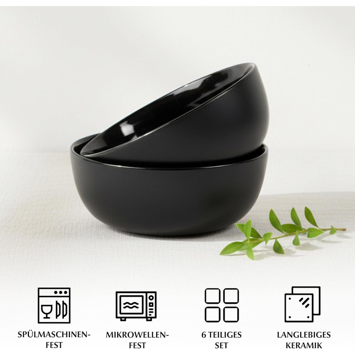 Набір мисок Miamio Le Papillon, 6 шт по 600 мл: для смузі, салатів, супів | 600 мл