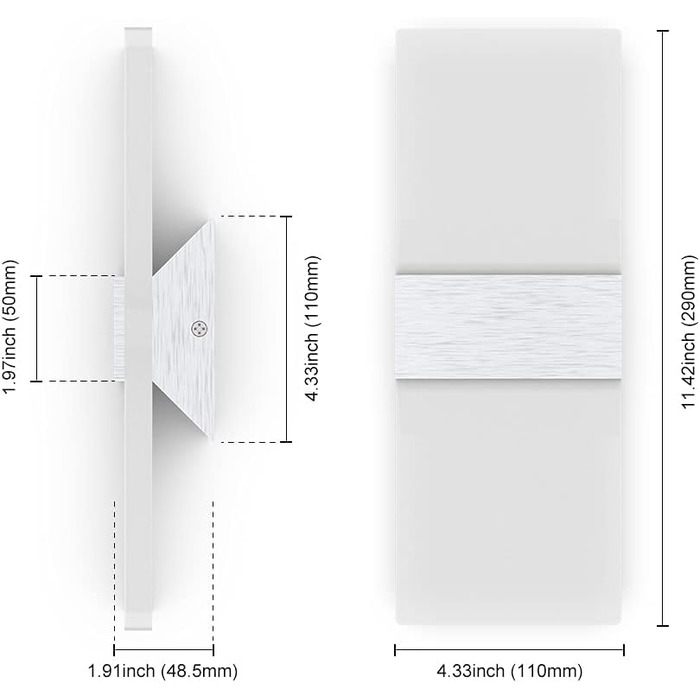 Сучасна LED-стінова лампа Sytmhoe з димуванням, керуванням через додаток, 12W, 960LM, акрил, з пультом, 85-265V, для спальні/вітальні, срібна